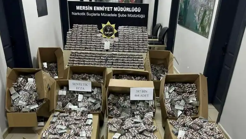 Mersin'de Uyuşturucu ile Mücadelede Tarihi Başarı: 387 Bin Hap Ele Geçirildi